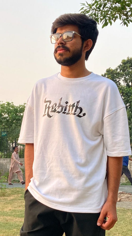 White oversized Tee DTF